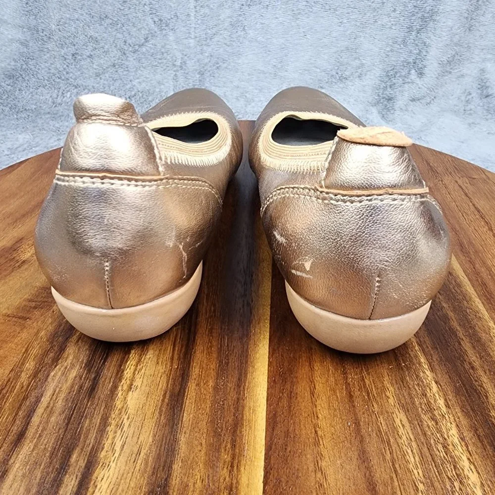 Dansko Ballet Flats Women 6.5 37 Rose Gold Leather Kristen Slip On Comfort Shoes